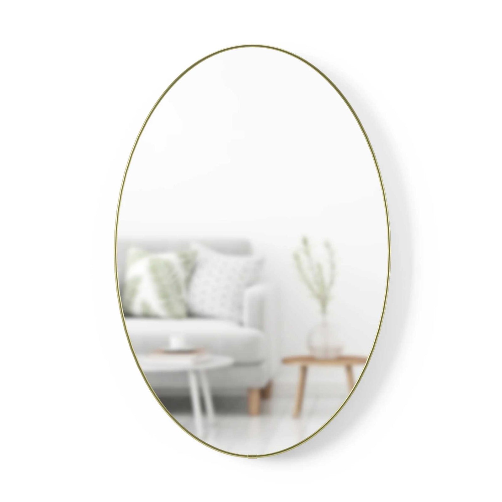 Umbra Hubba oval wall mirror, brass