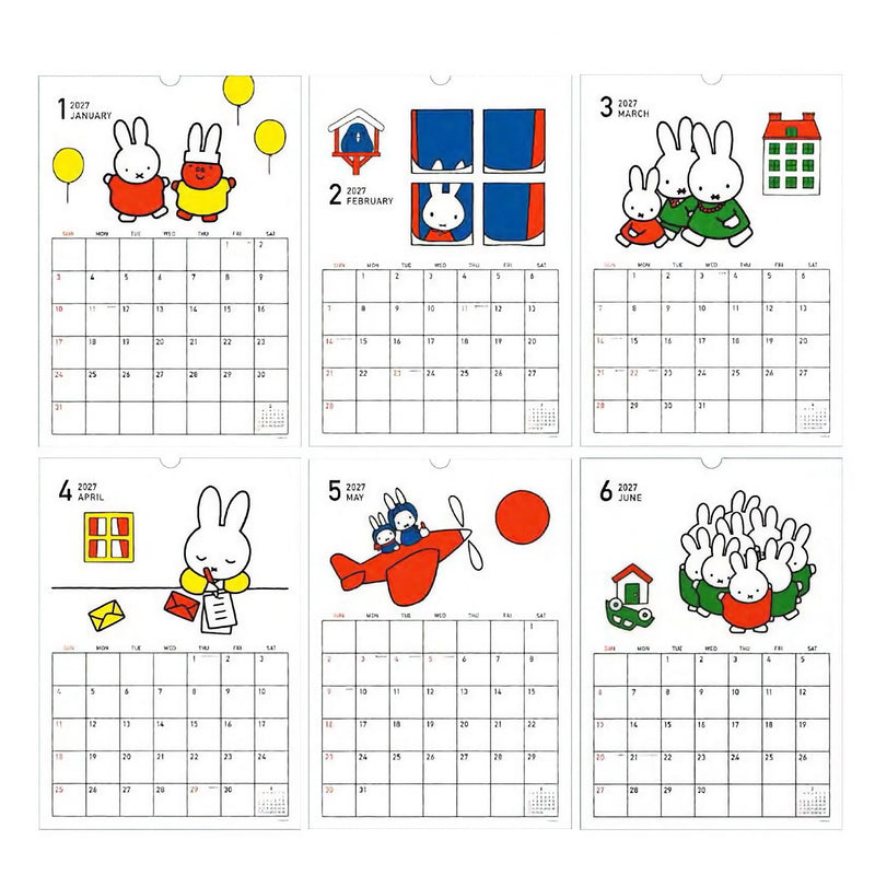 Miffy wall calendar 2027, red