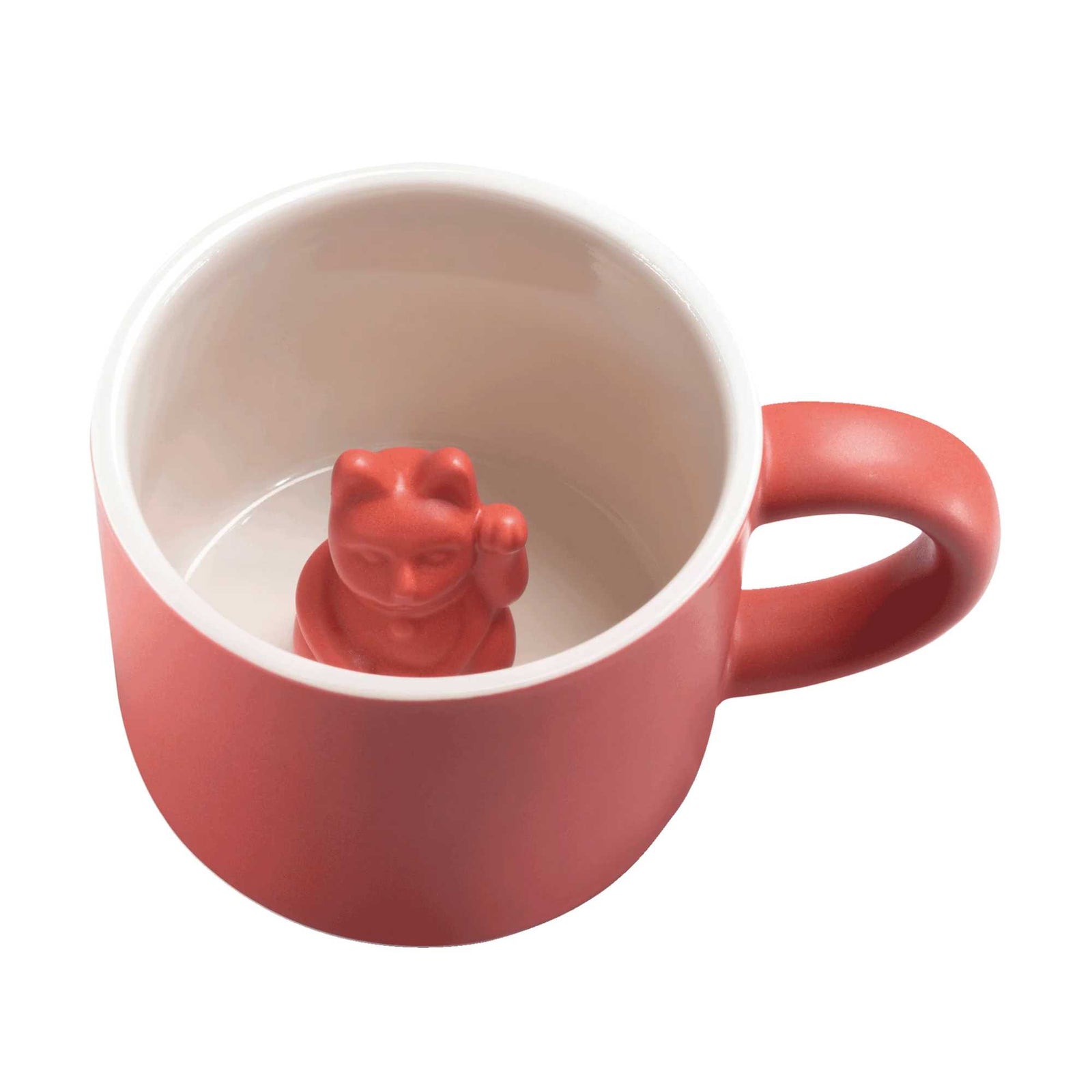 Donkey Lucky Cat mug, red