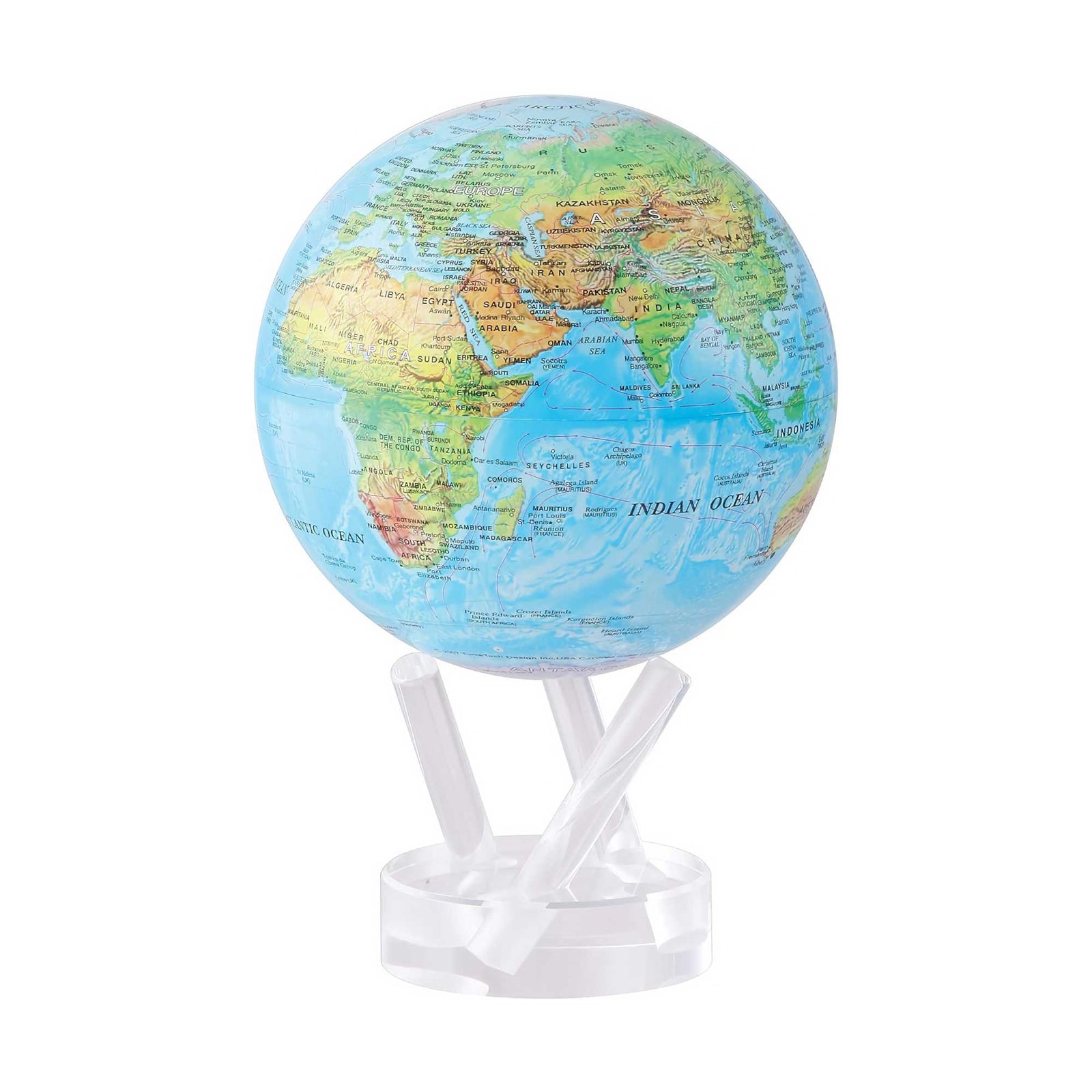 MOVA 8.5" Rotating Globe, Blue Ocean Relief World