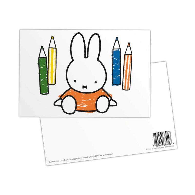 Miffy Colouring Pencils Postcard