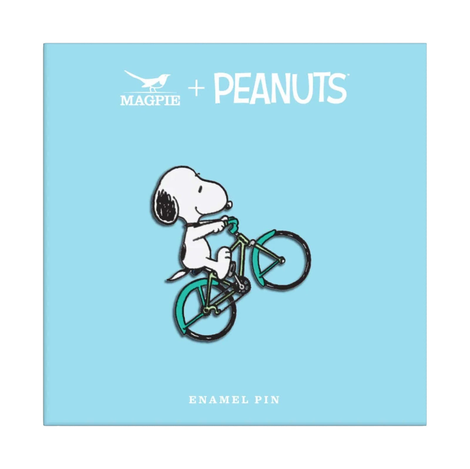Peanuts x Magpie Snoopy enamel pin, cycle