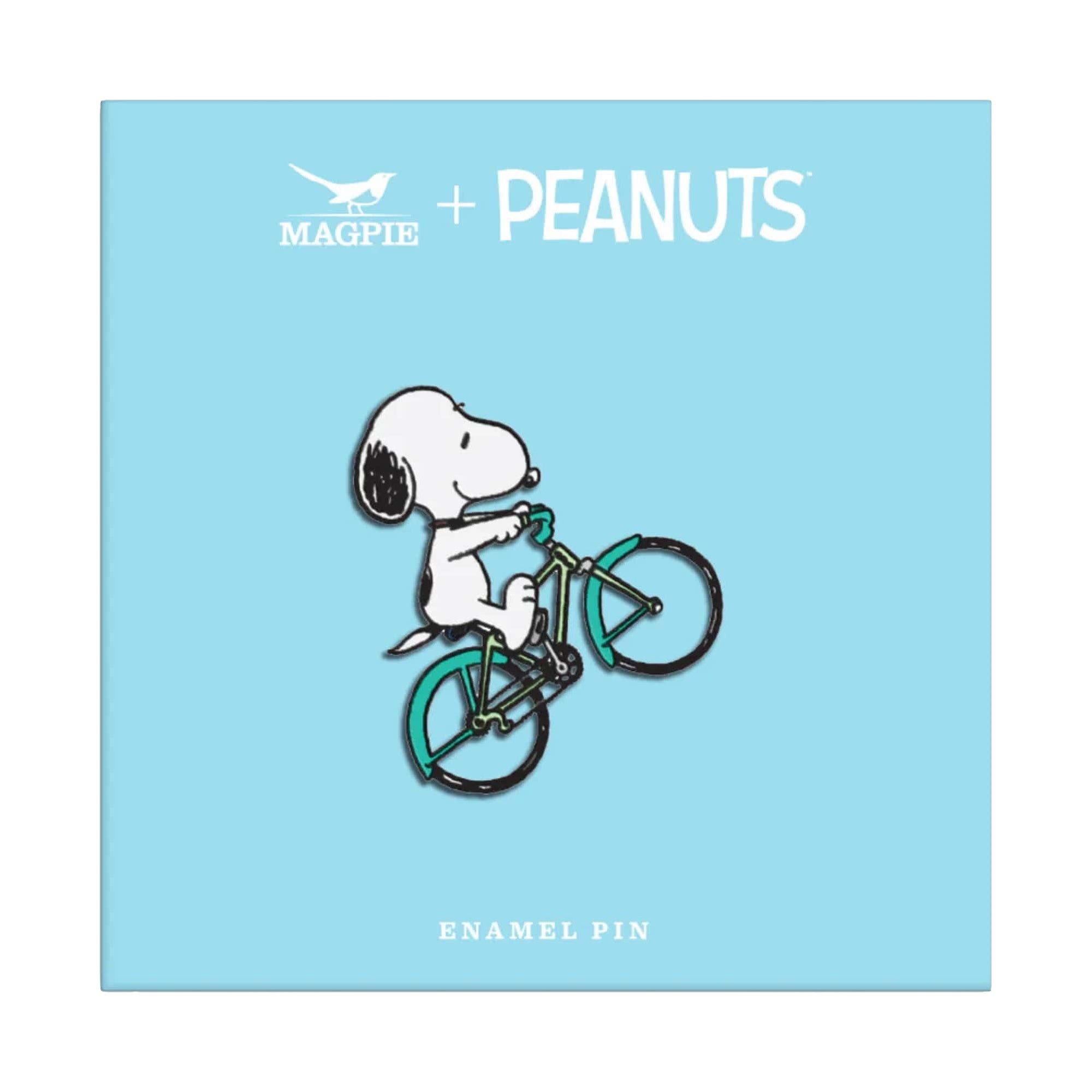 Peanuts x Magpie Snoopy enamel pin, cycle