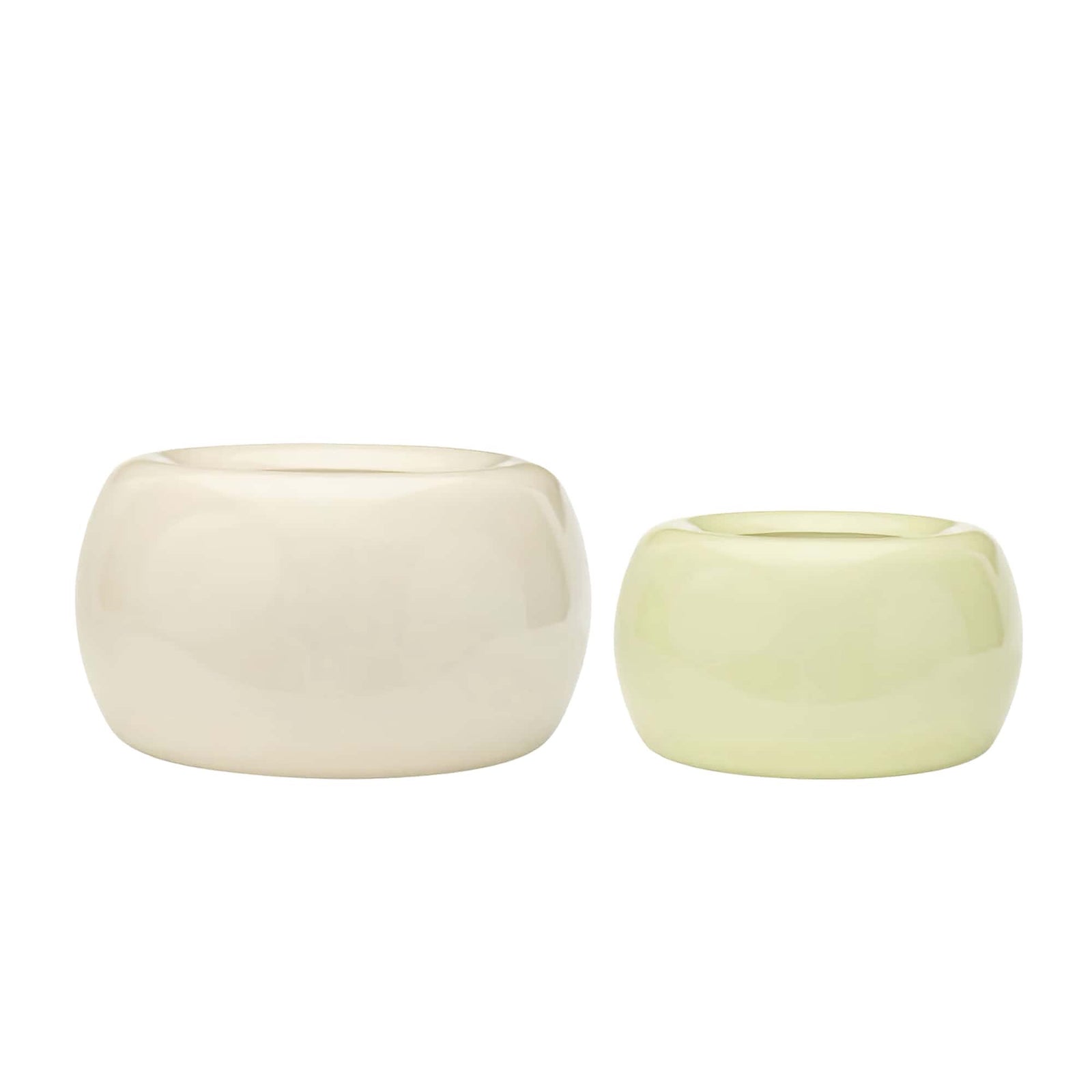 Hubsch Maru pots large set-of-2, light green