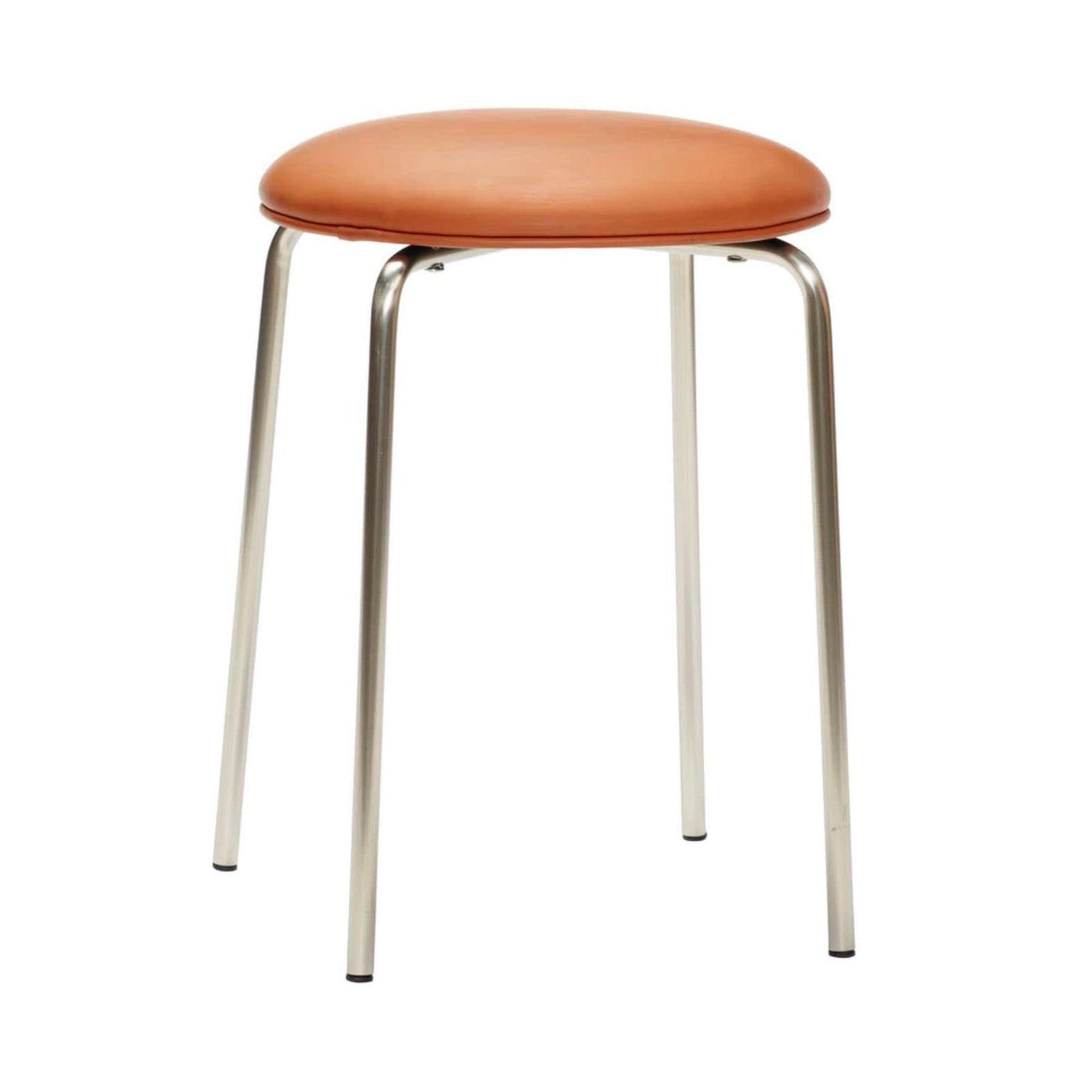 Hübsch Stack stool, brown leather