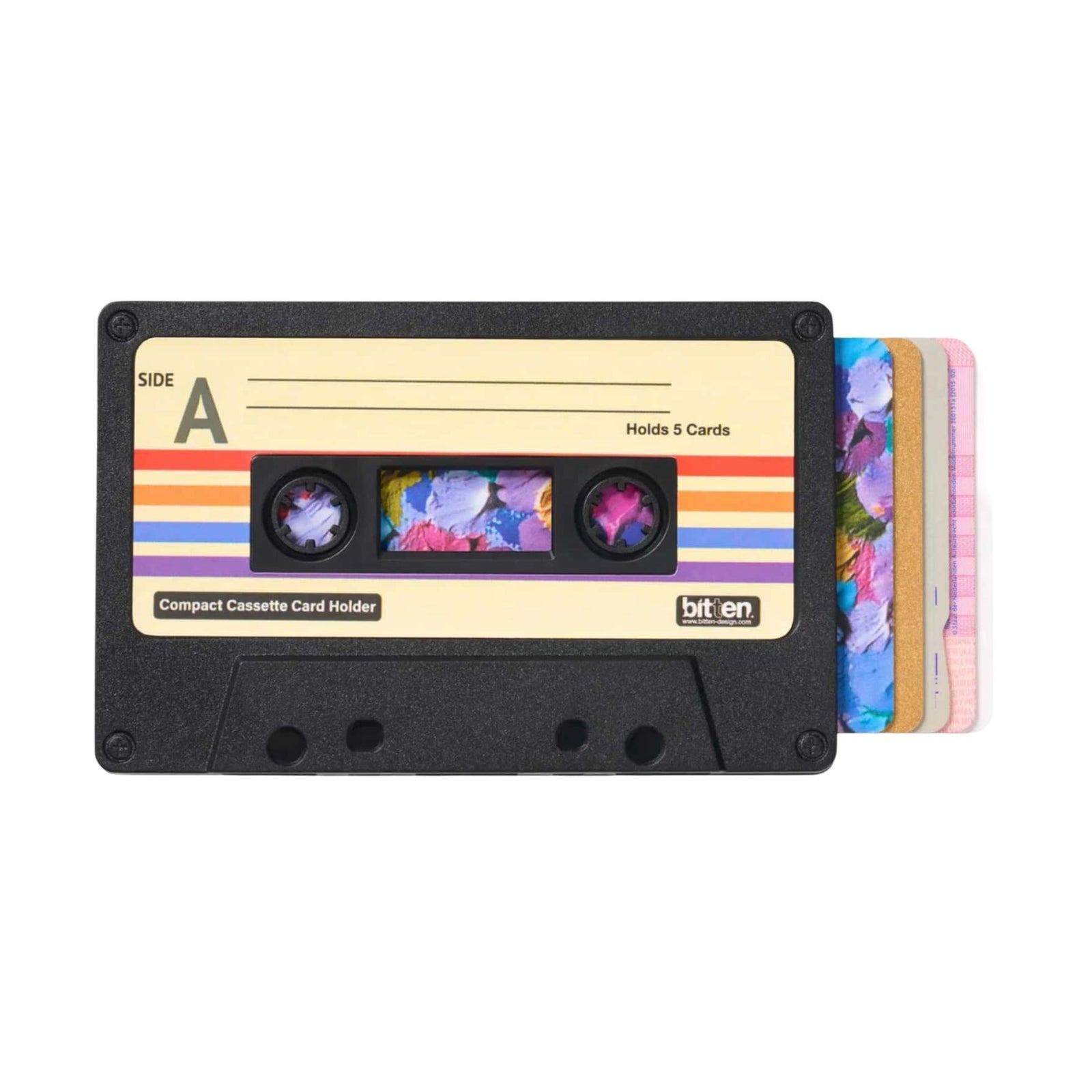 Bitten Cassette card holder, black