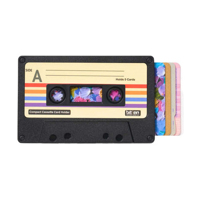 Bitten Cassette card holder, black