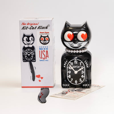 refurbished | Kit-Cat Klock wall clock, lady heart eyes!