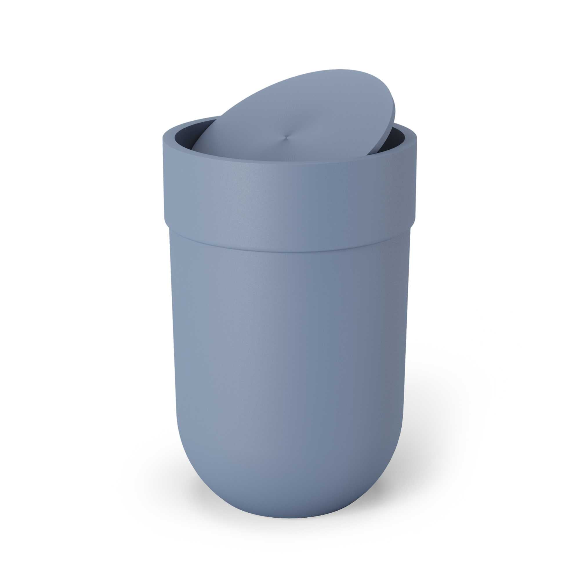 Umbra Touch Waste Can With Lid, Slate Blue