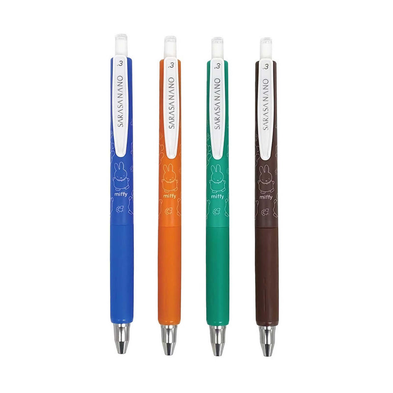 Miffy x ZEBRA Sarasa Nano 4 Color Ballpoint Pen Set of 4, Friends
