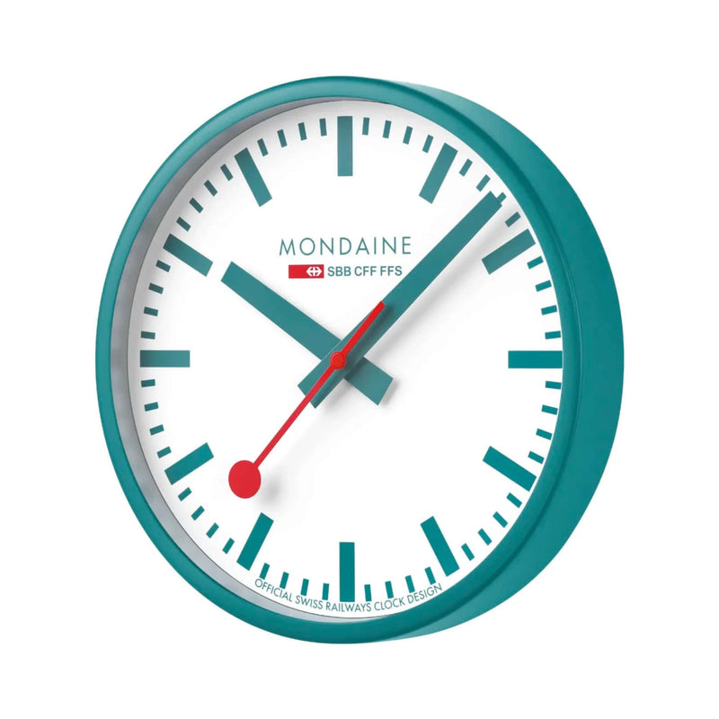 Mondaine wall clock ø25, transformative teal limited edition