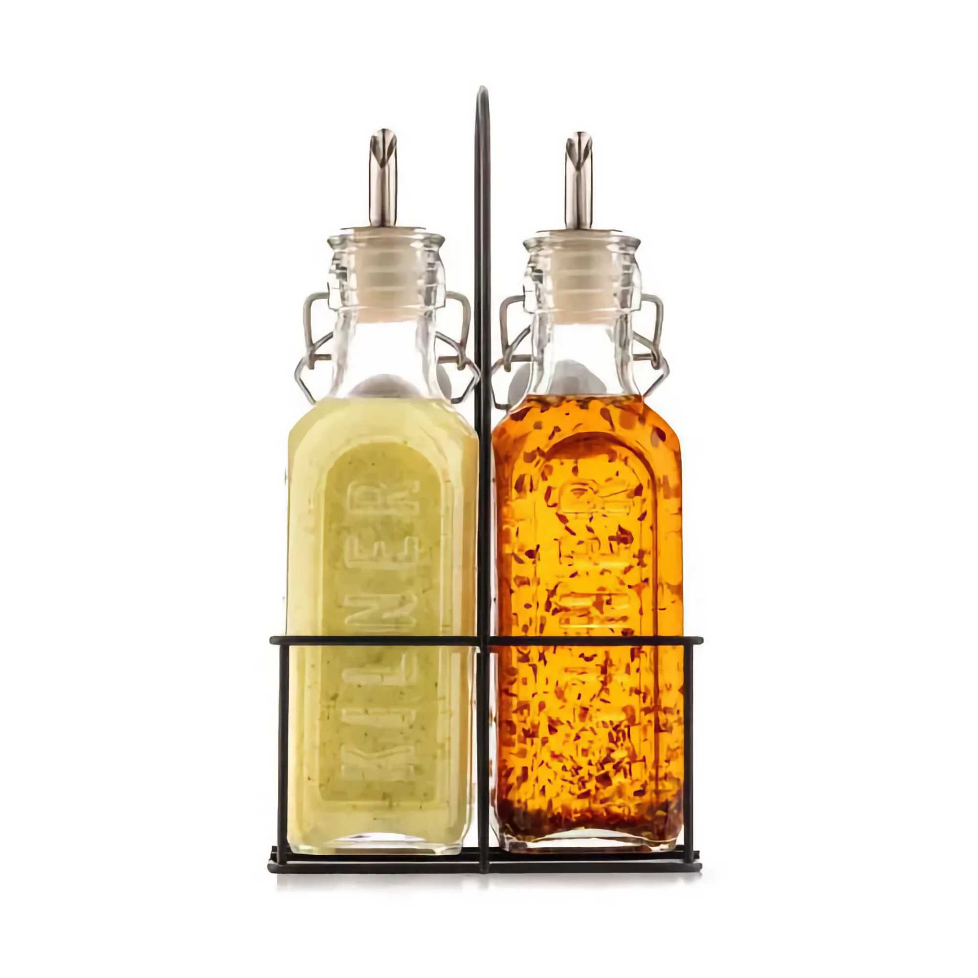 Kilner Set of 2 bottles of 0.3 liter oil with shelf