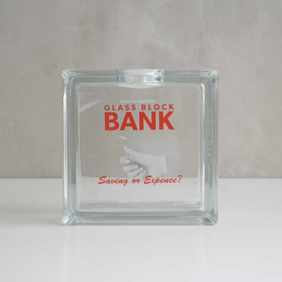 Dulton Glass Block Bank Square money bank