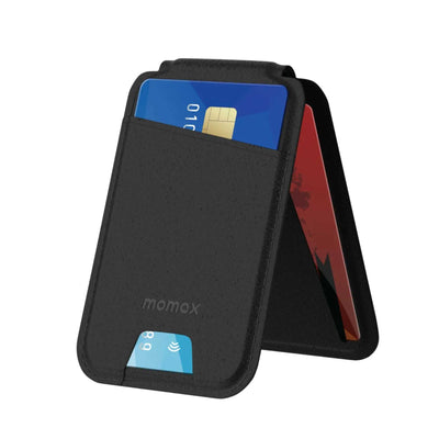 1-Wallet Magnetic Card Holder With Stand, black