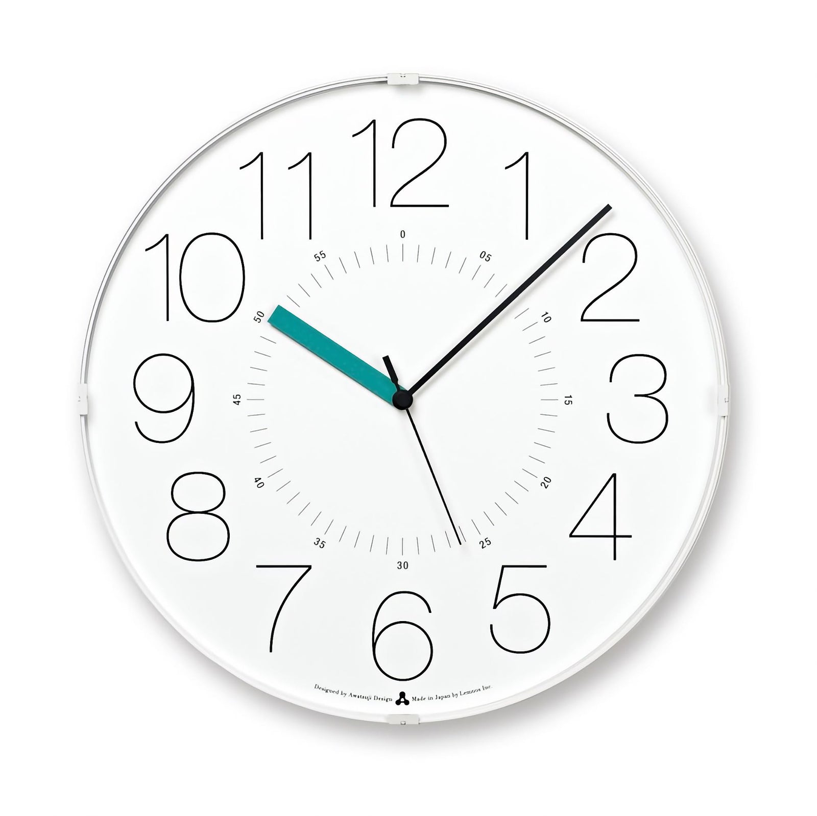 Lemnos CARA wall clock, white/blue