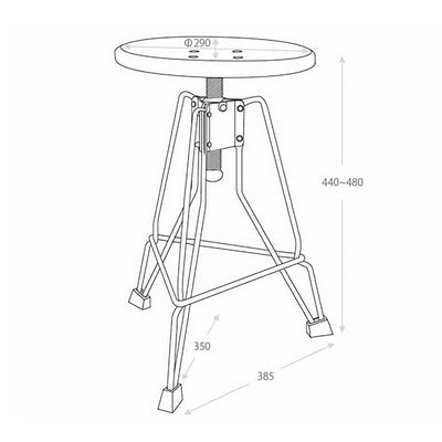 Dulton Clipper II Stool, Raw