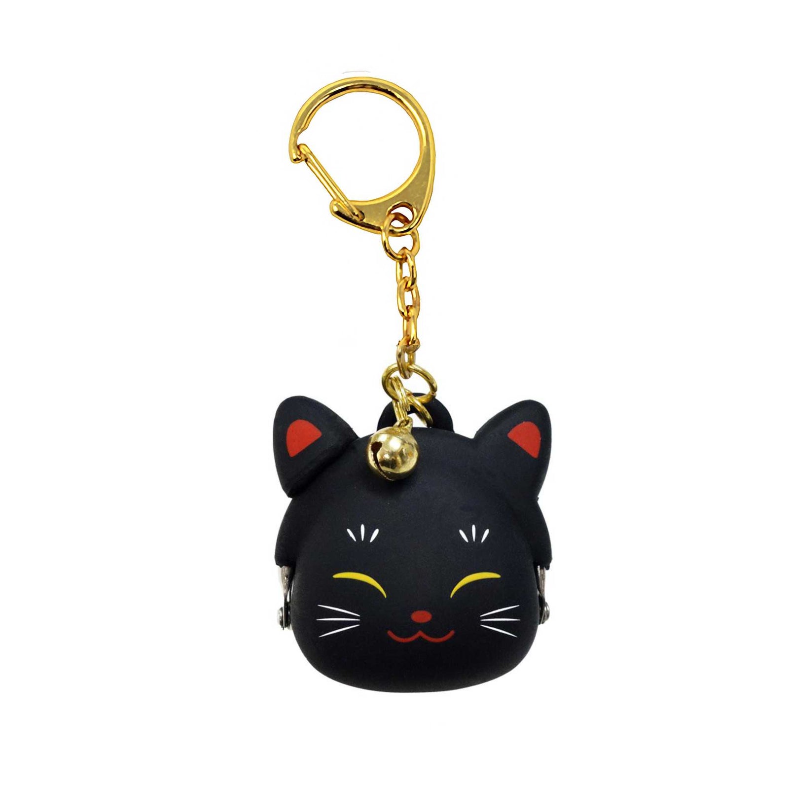 POCHI-Bit JAPAN Maneki Neko Silicone Keychain, Black