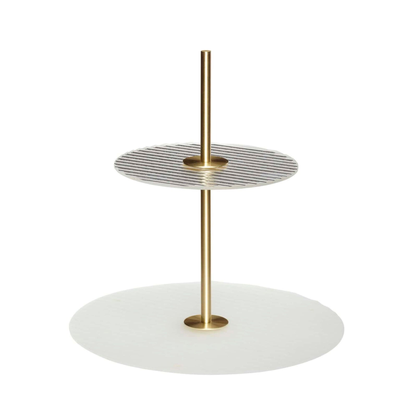 Hubsch Ripple etagere, frosted/brass