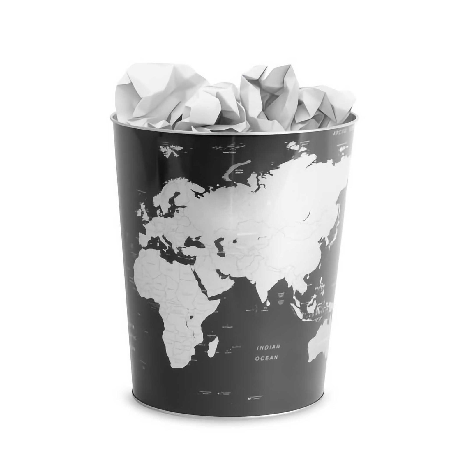 Balvi Globe Tin Wastebasket