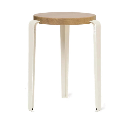 Tiptoe Lou stool, oak/cream white