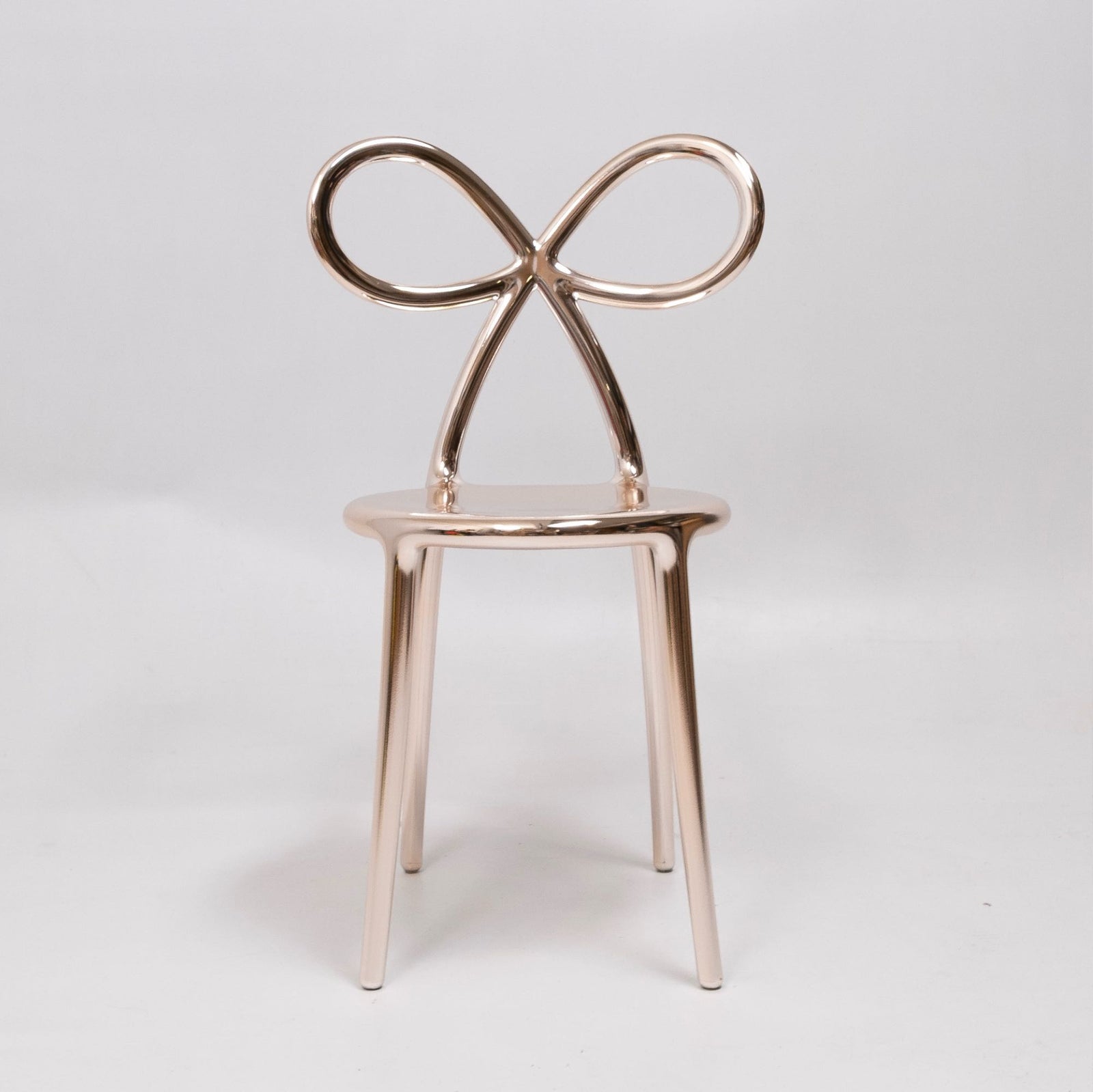 refurbished | Qeeboo Ribbon chair metal finish, pink gold