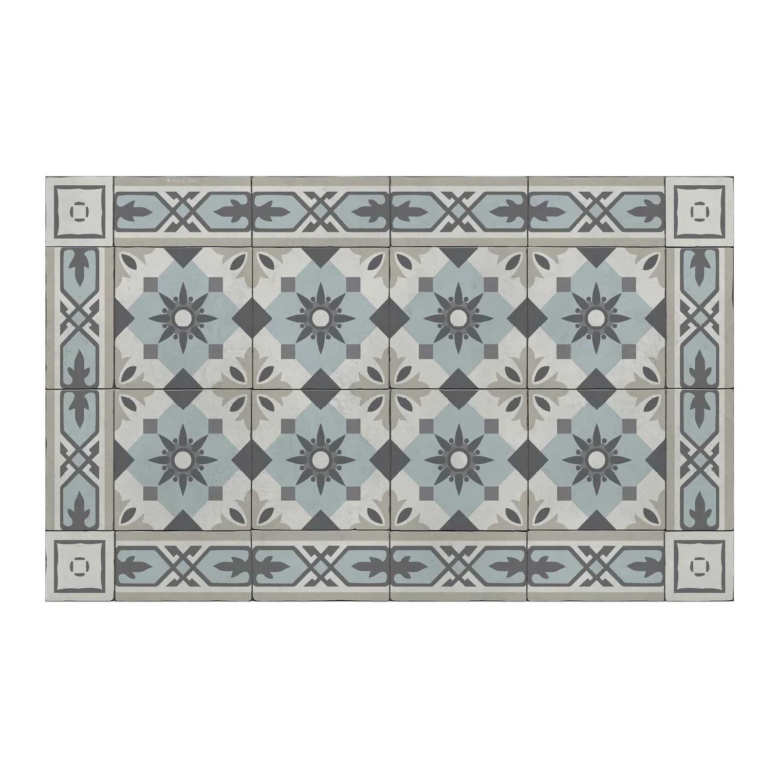 Beija Flor Amsterdam Light Blue Concrete vinyl rug (120x50cm)
