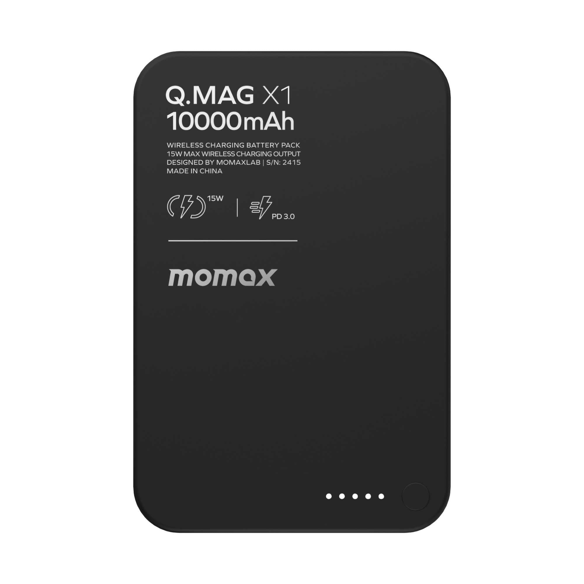 Q.Mag X1 Magnetic Wireless Power Bank 10000mAh Gen 2, black