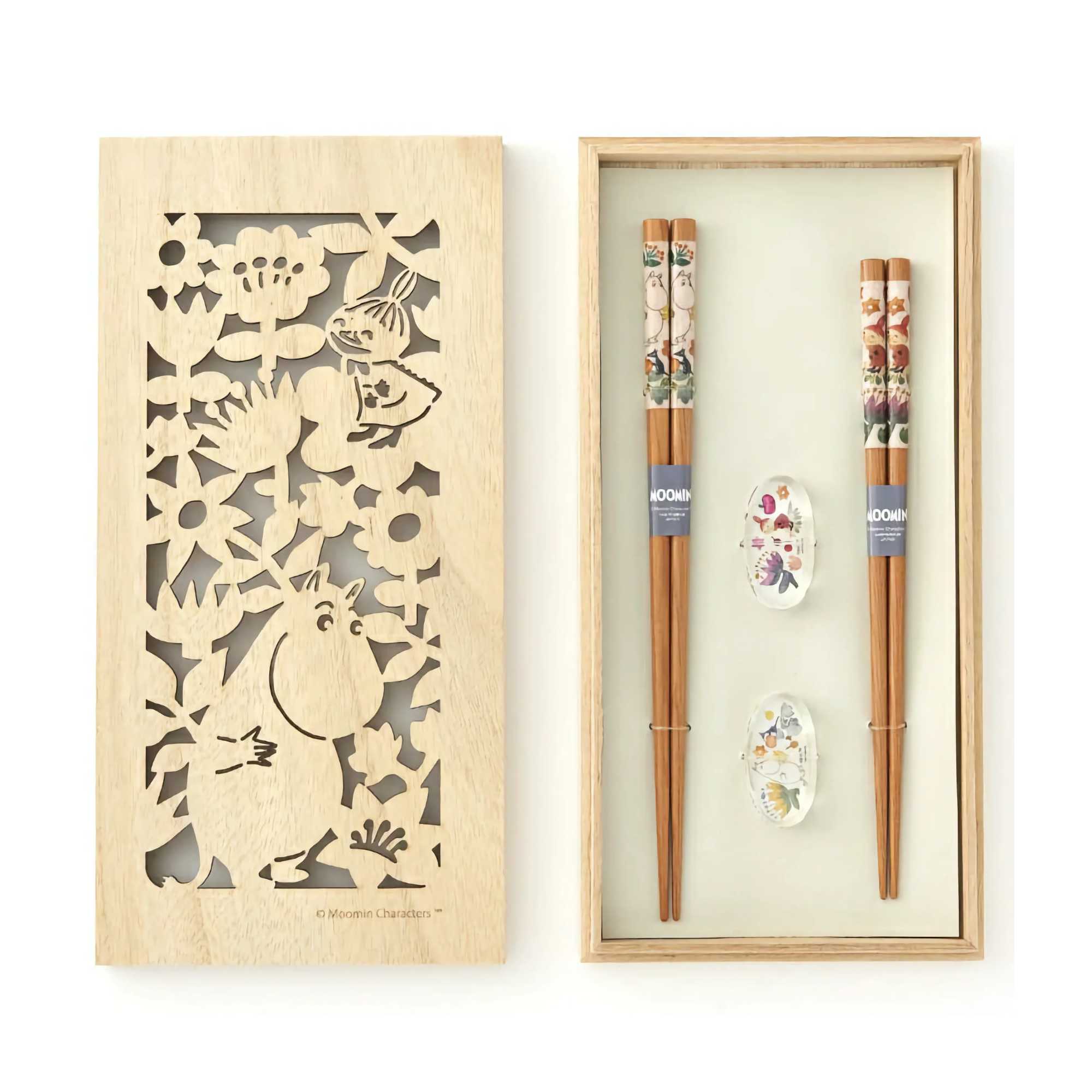 Moomin Herbarium Chopsticks Gift Pair Chopsticks Set in Wooden Box