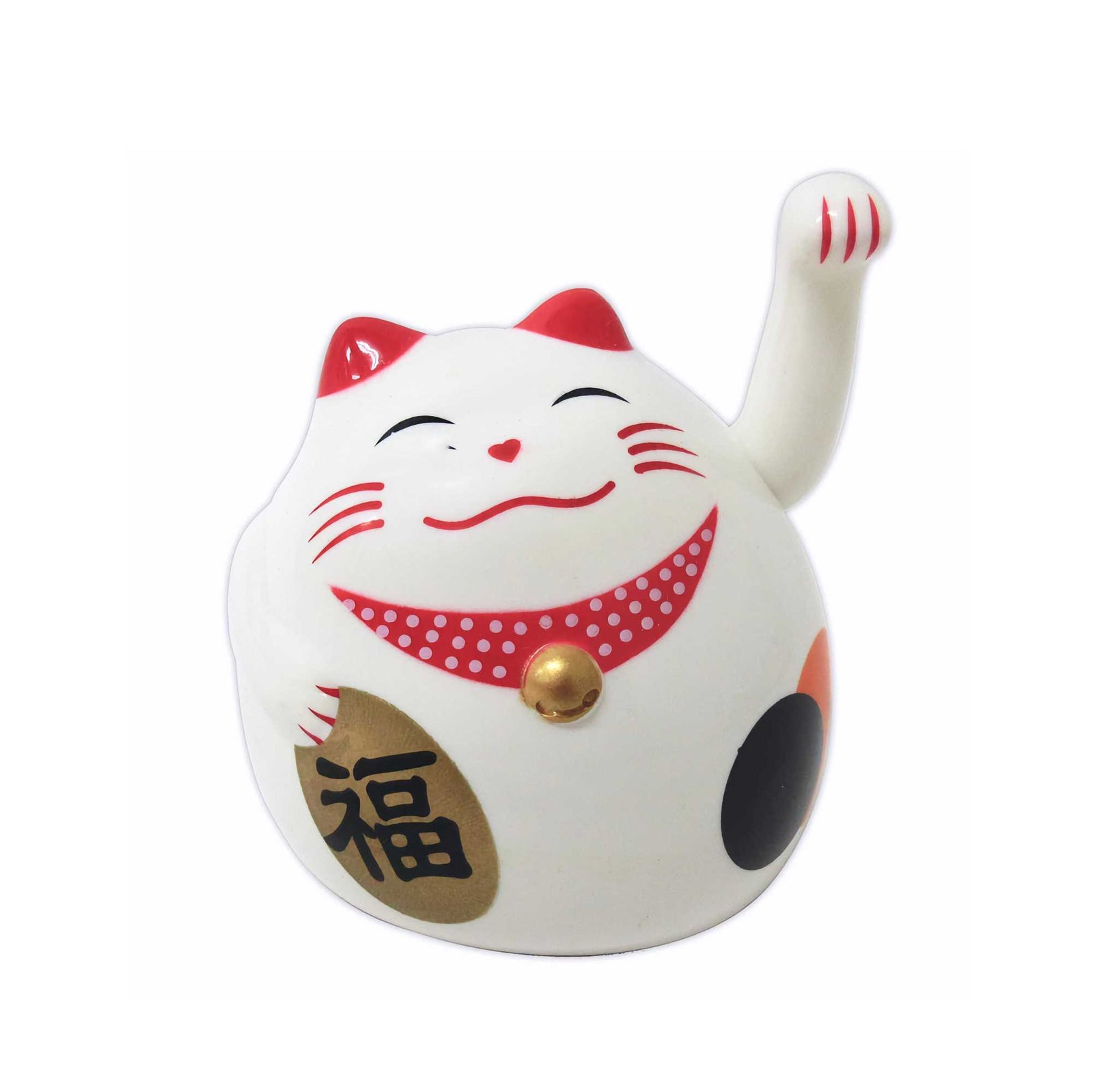 Manmaru Maneki Neko hand waving lucky cat