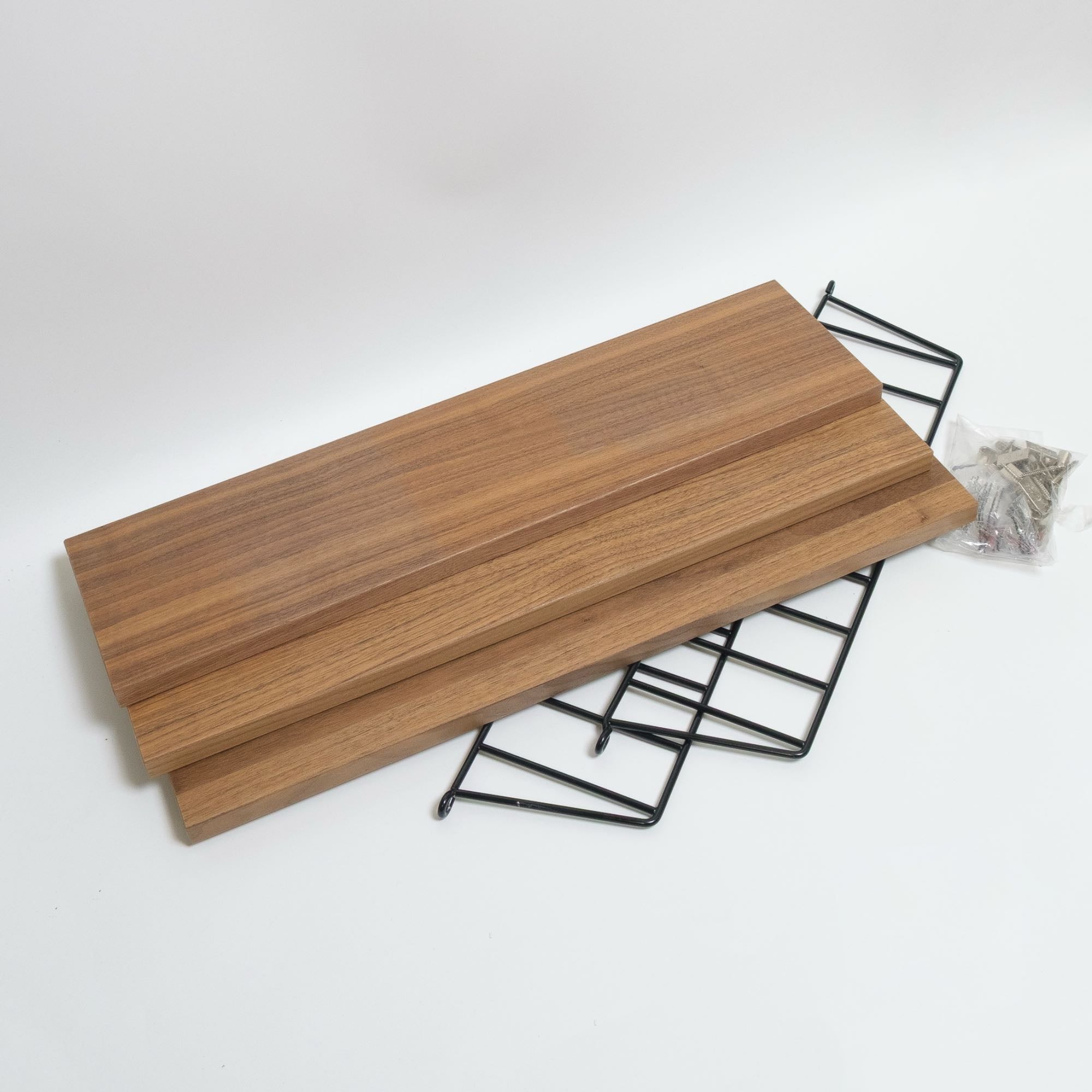refurbished | String Pocket shelf, walnut/black