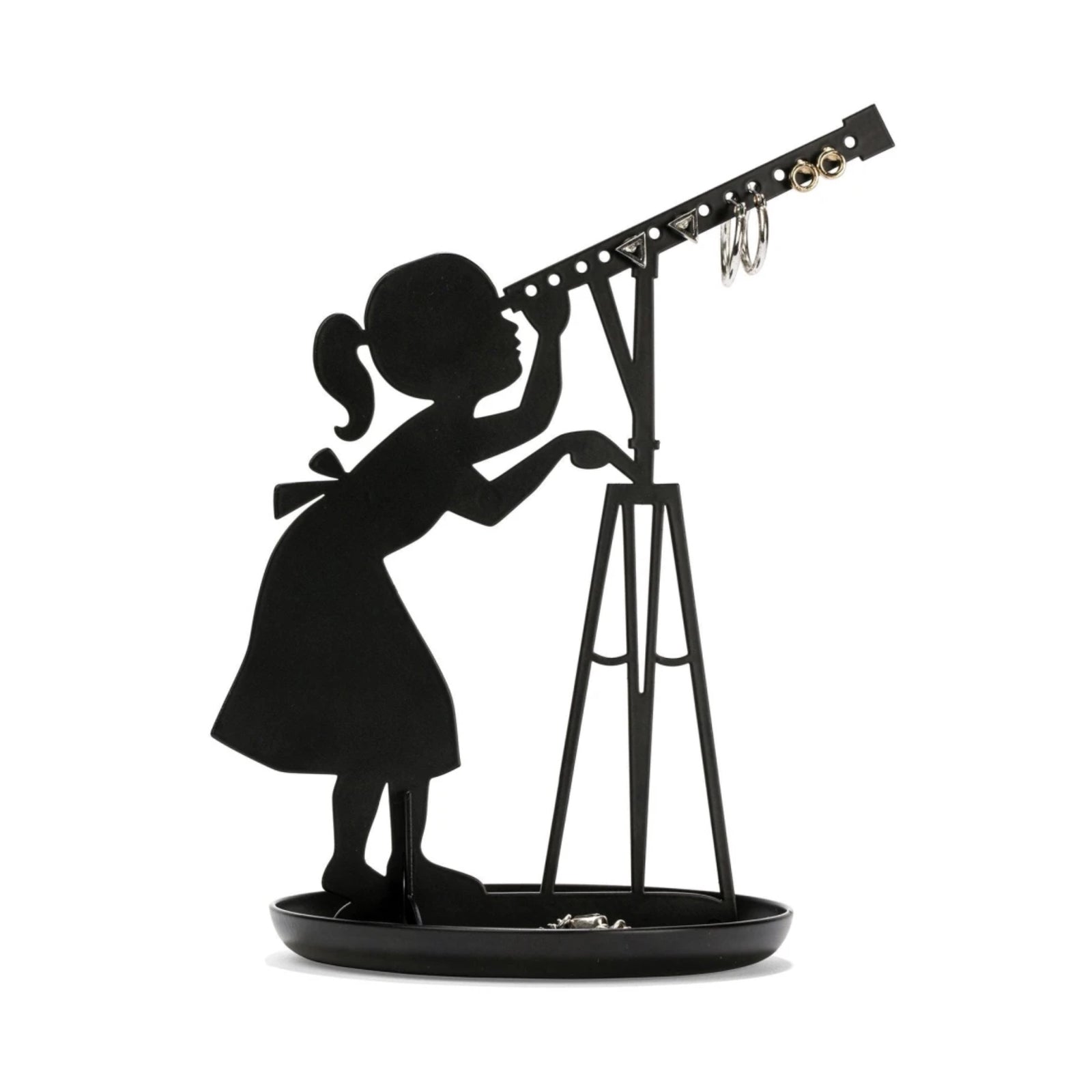 Kikkerland Stargazer jewelry stand, black