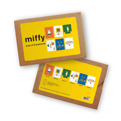 Miffy postcard pack set, yellow