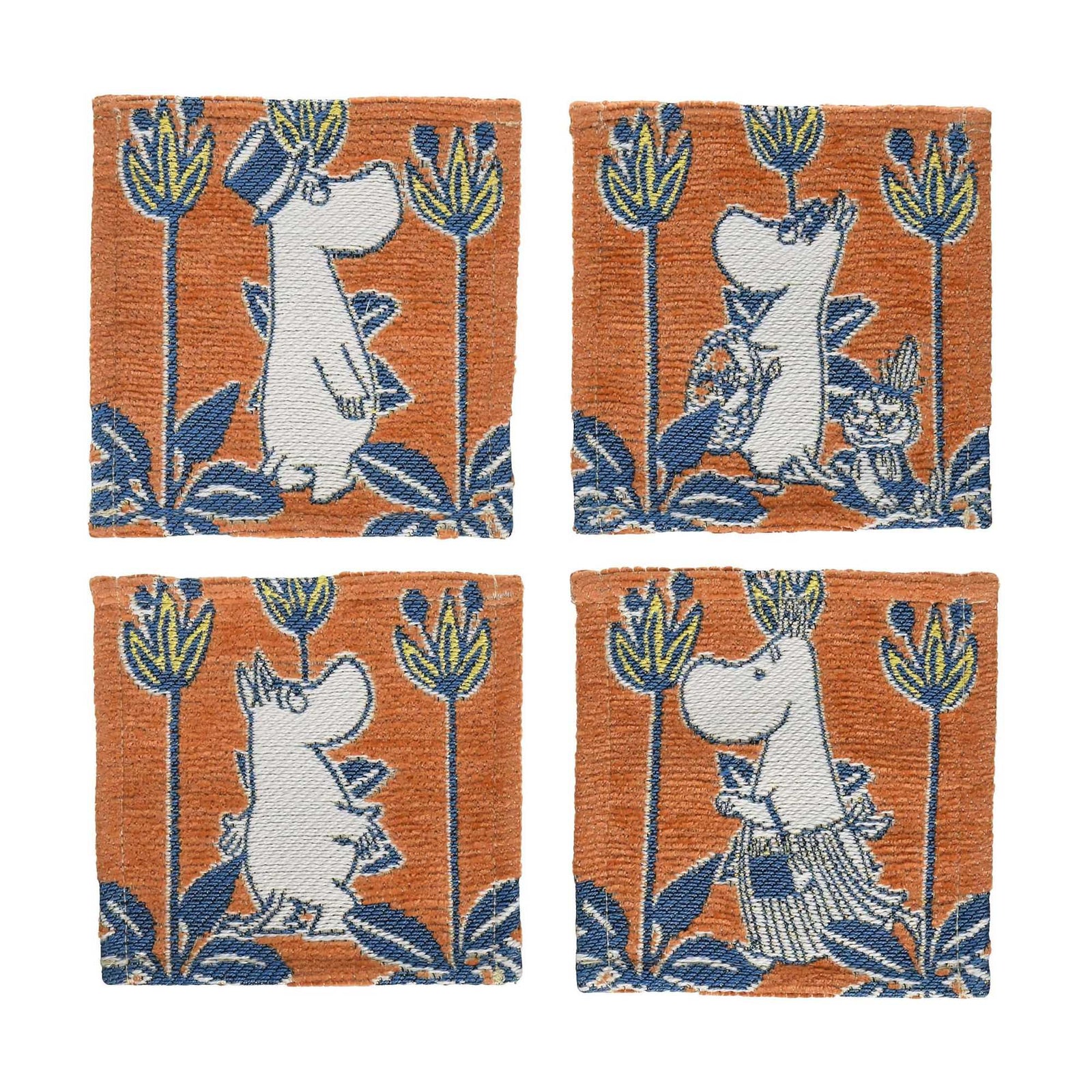 Marumo Moomin Valley coaster set, orange maise