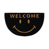 Semi-circular Smiling welcome mat, black