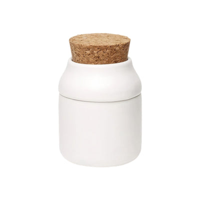 Kikkerland ceramic grinder jar, small white