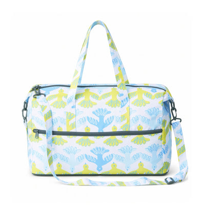 Marushin Finlayson folding boston bag, green birds
