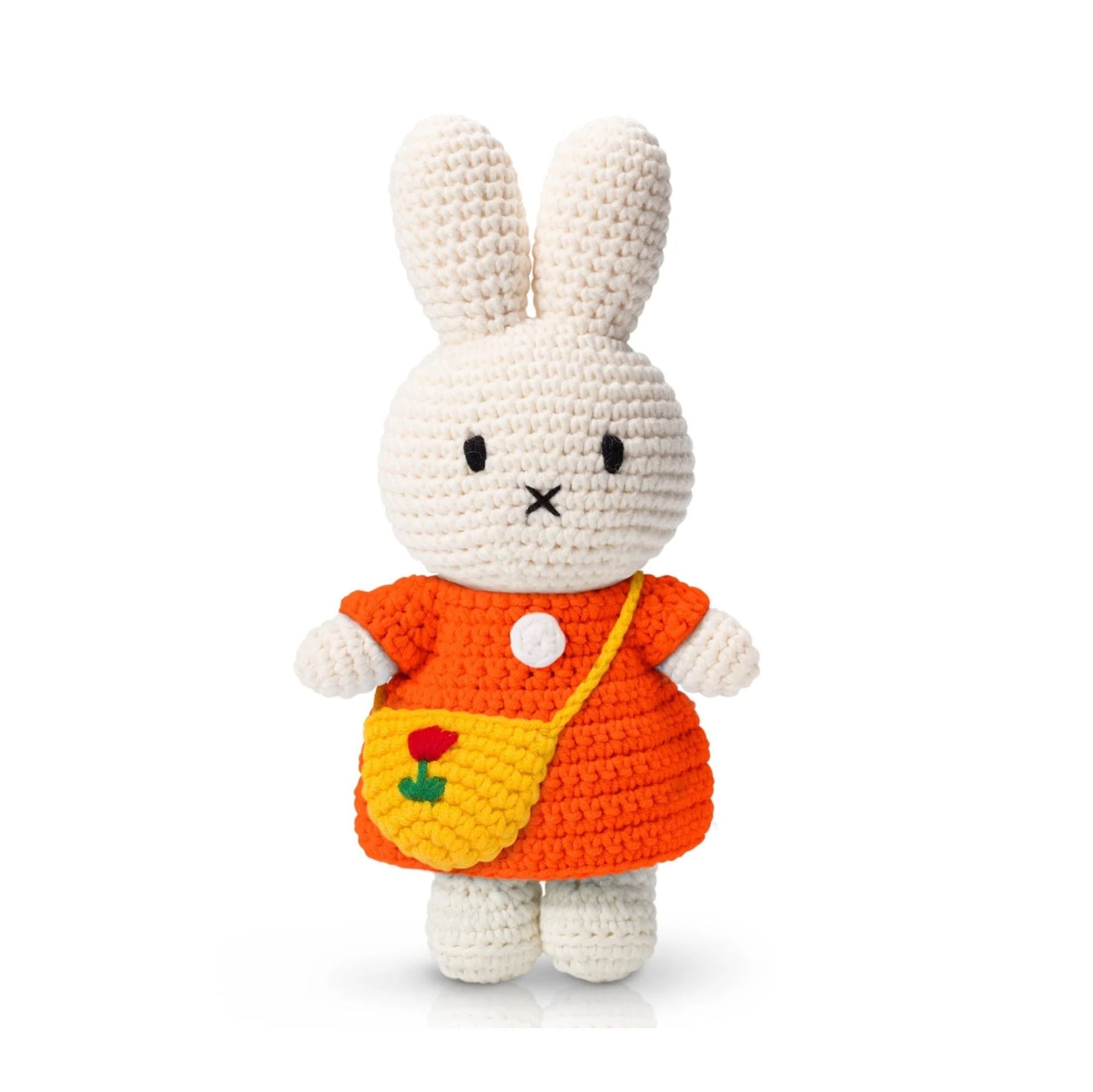 Just Dutch Miffy Crochet,  JTD Miffy and her orange dress +tulipbag (F --)