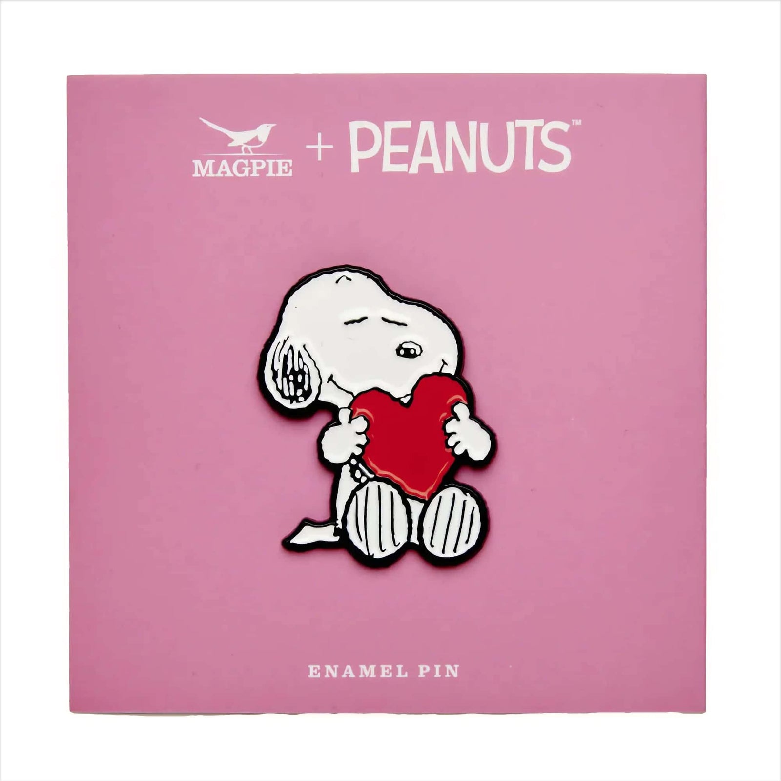 Peanuts x Magpie Snoopy enamel pin, heart