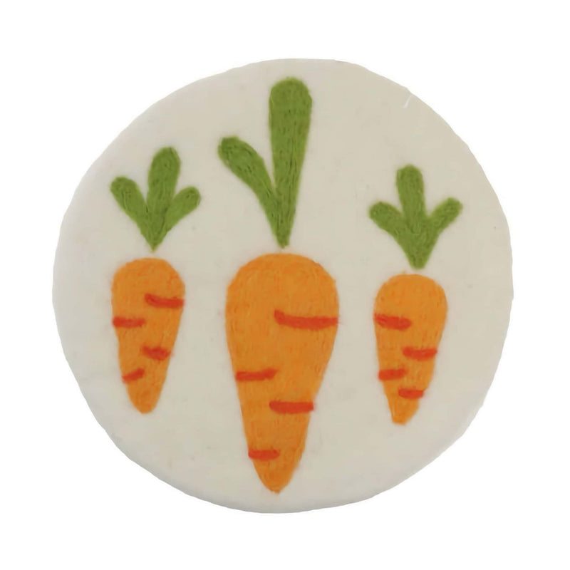 Marushin Nepal kitchen felt pot mat, carrot