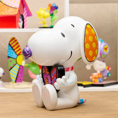 Romero Britto Peanuts Snoopy heart statue