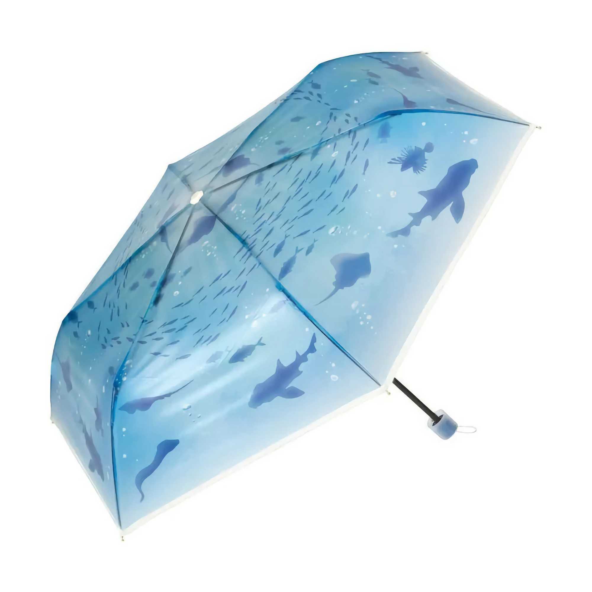 Wpc. x Enoshima Aquarium (江之島水族館) Folding Umbrella 50cm, Aquarium/Blue