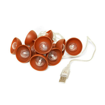 Kikkerland Terracotta 10 Feet LED Fairy String Lights