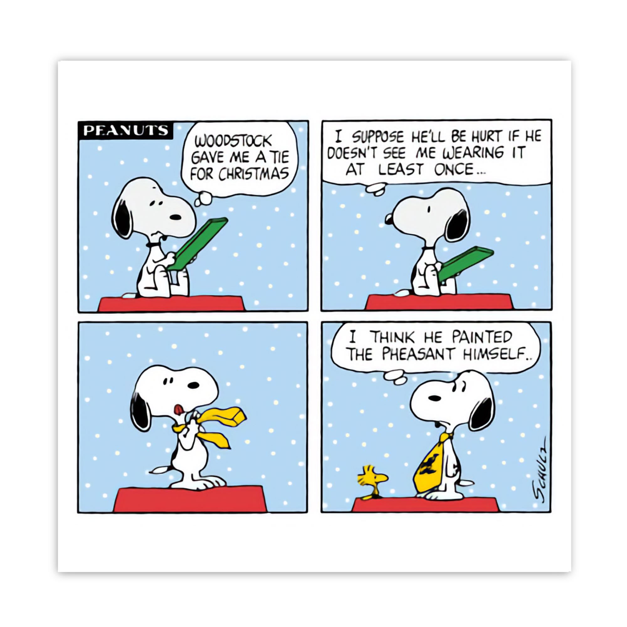 Hype Snoopy christmas card, big tie