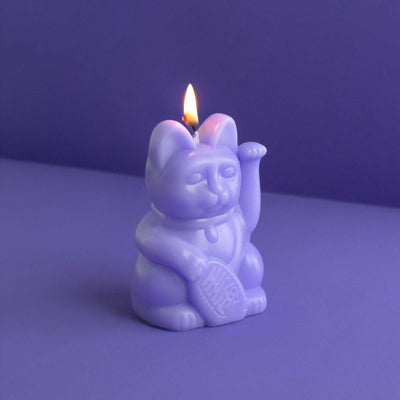 Donkey Lucky Cat Candle, Lilac