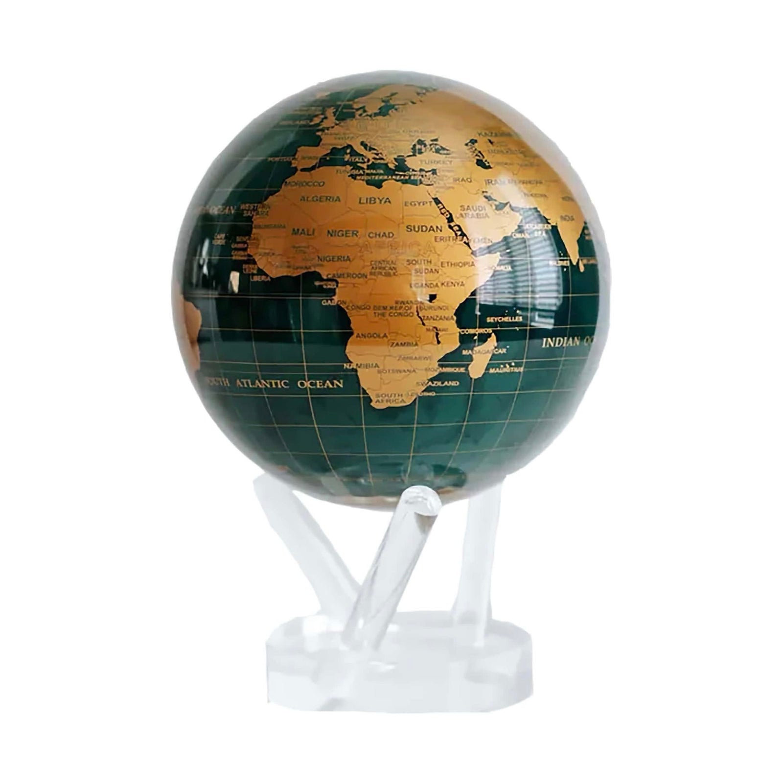 MOVA 4.5" Rotating Globe, Green/Gold Map