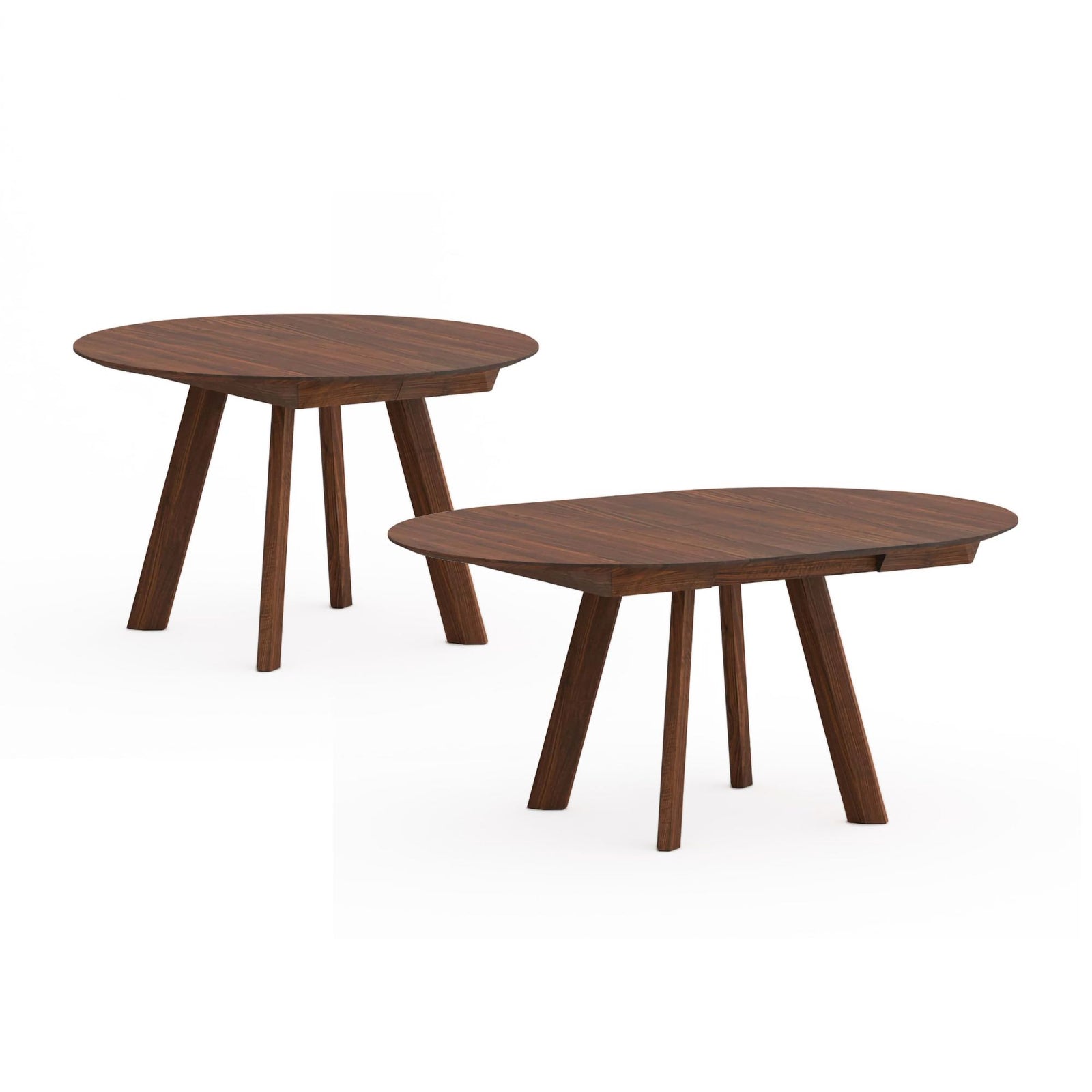 Rhombi Butterfly Ø100 extendable table, walnut