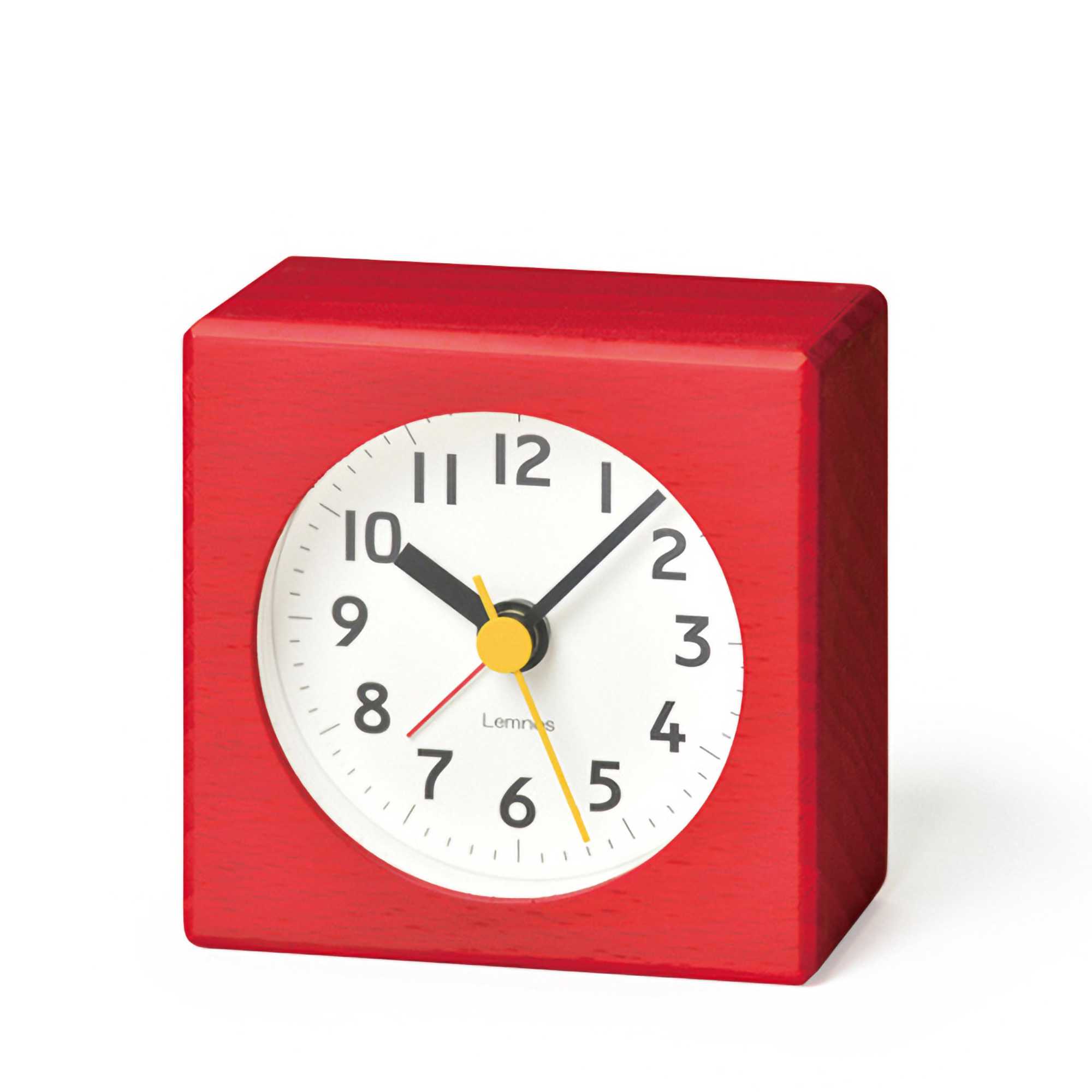 Lemnos Farbe alarm clock, red