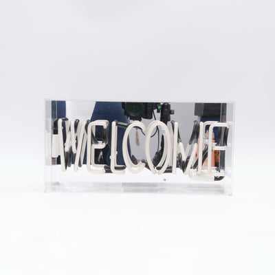 refurbished | Locomocean White Welcome Acrylic Box Neon Light