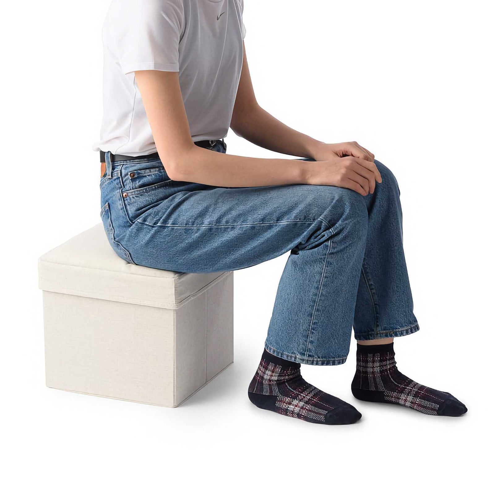 Gudee Alfio storage stool, white