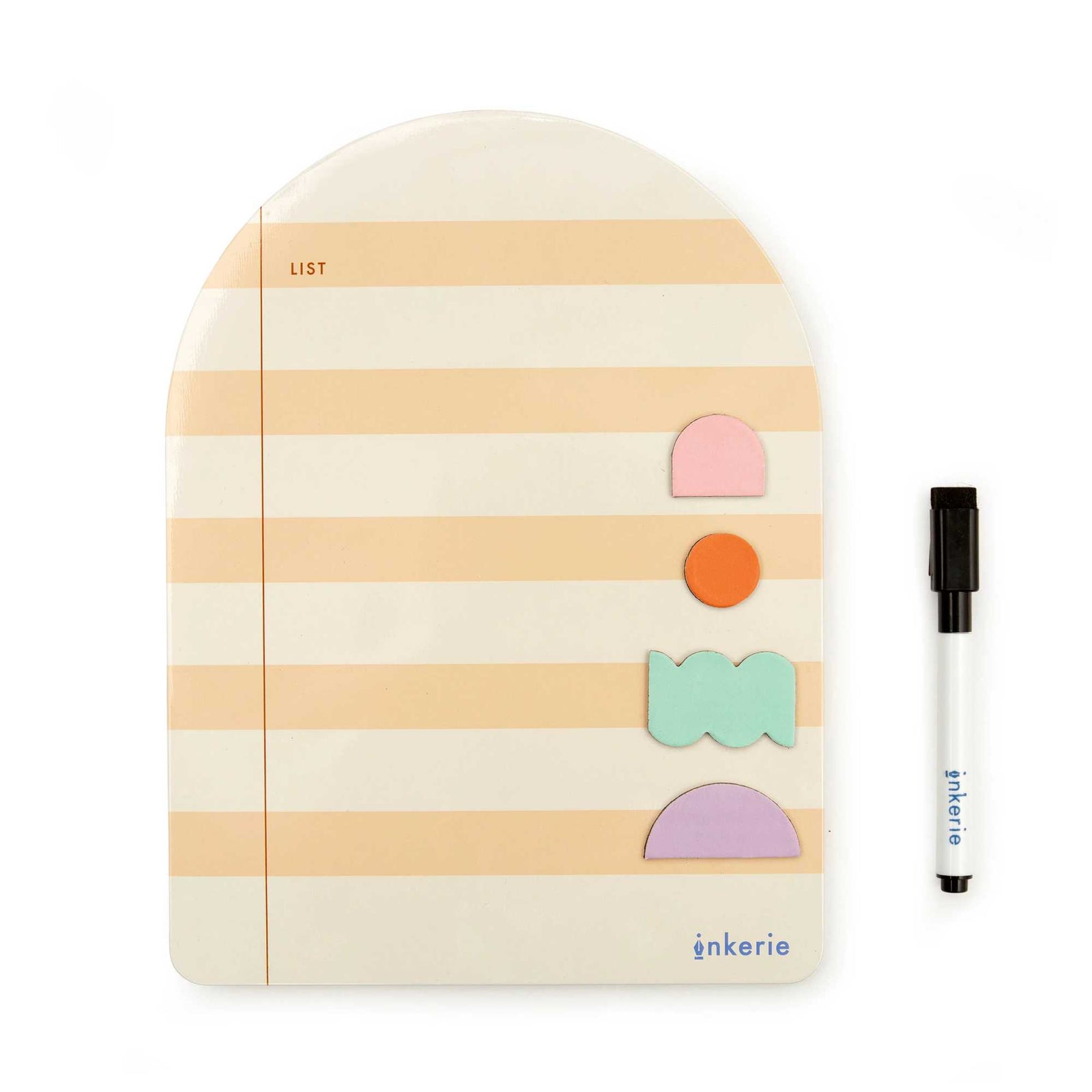 Kikkerland Inkerie Magnetic Dry Erase List Memo Board, Pink